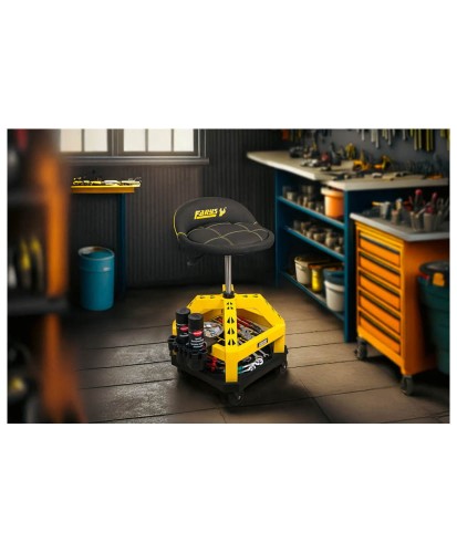 Stołek taboret warsztatowy masywny siedzisko na kółkach obrotowy FR9228