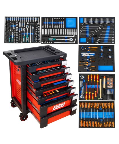 Szafka warsztatowa narzędziowa FR4047 narzędzia 338el. pianka