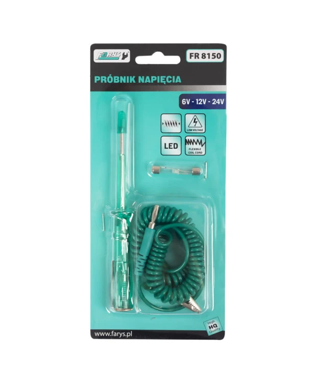 Próbnik Tester Napięcia Automatyczny Samochodowy 6V-24V LED Z Sondą i Krokodylkiem FR8150