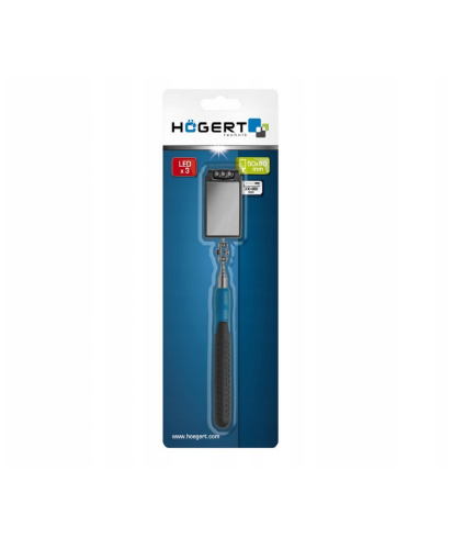 Lusterko Inspekcyjne Teleskopowe z Latarką LED 300-880mm 50x80mm HT4R504