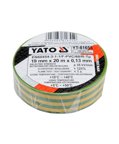 Taśma Izolacyjna Elektroizolacyjna z PCV/PVC 19mm x 20m Yato YT-81655