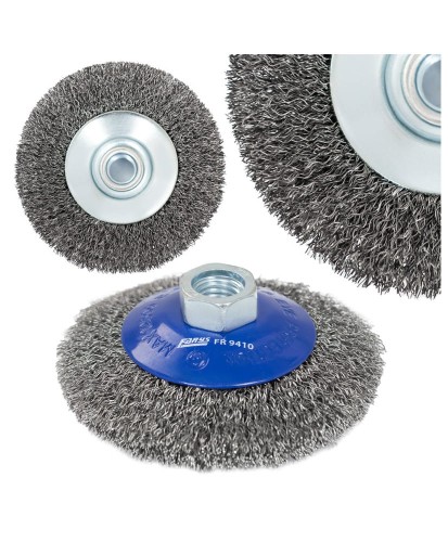 Szczotka tarczowa druciana stalowa ⌀100mm, drut stalowy 0.3mm M14 FR9410