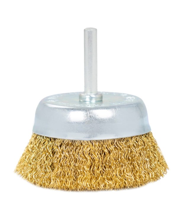 Szczotka czołowa z trzpieniem miedziana ⌀75mm, Drut miedziany 0,3mm FR9409