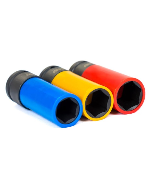 Nasadki do felg aluminiowych alufelg 1/2'', 17, 19, 21mm - zestaw 3szt. Farys FR2378
