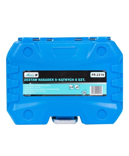 Zestaw nasadek kluczy 5-kątnych do zacisków hamulcowych 10, 12.5, 14, 19mm + Bit FR2310