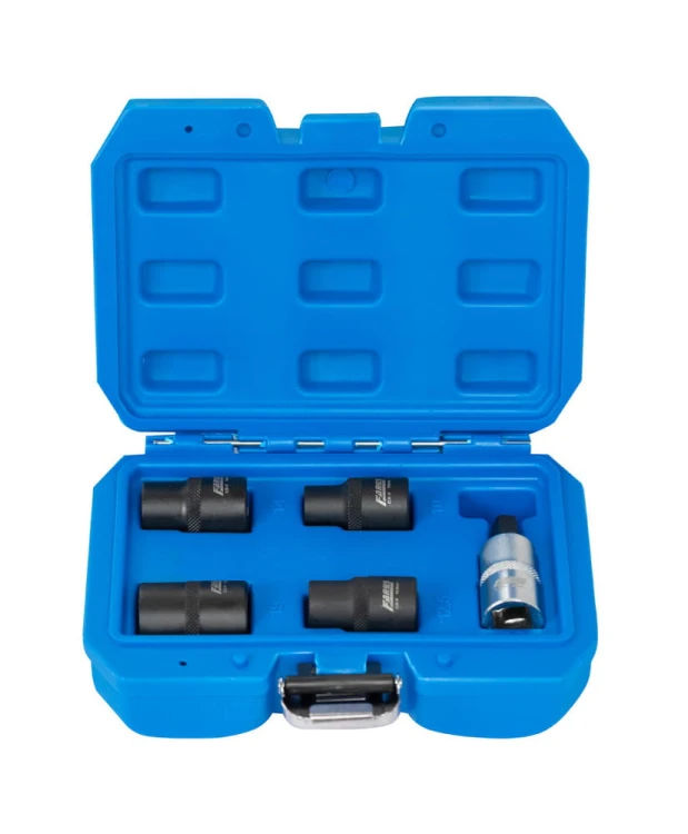 Zestaw nasadek kluczy 5-kątnych do zacisków hamulcowych 10, 12.5, 14, 19mm + Bit FR2310