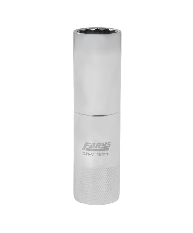 Nasadka do świec 3/8" 18 mm długa 12-kątna 90mm CrV Farys FR2280