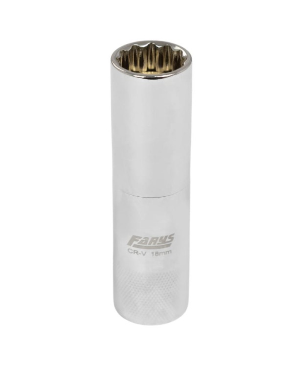 Nasadka do świec 3/8" 18 mm długa 12-kątna 90mm CrV Farys FR2280
