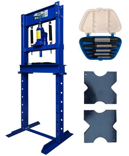 Prasa warsztatowa hydrauliczna 12 ton niebieska FR5004 + wykrętaki