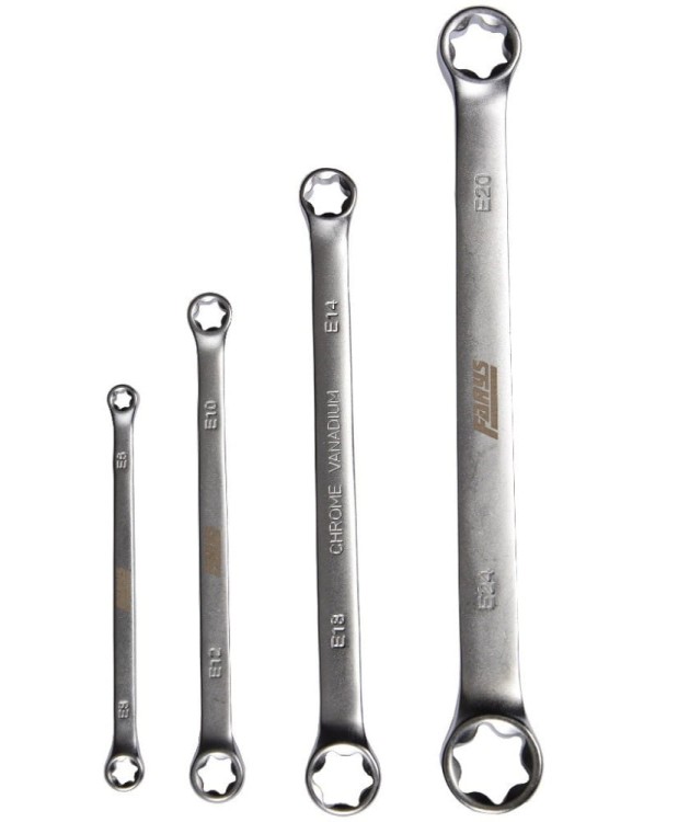 Klucze płasko oczkowe Torx E6-E24 zestaw FR1995