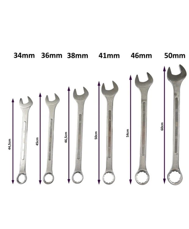 KLUCZE PŁASKO-OCZKOWE 34-50mm PŁACHTA 6el FR1979