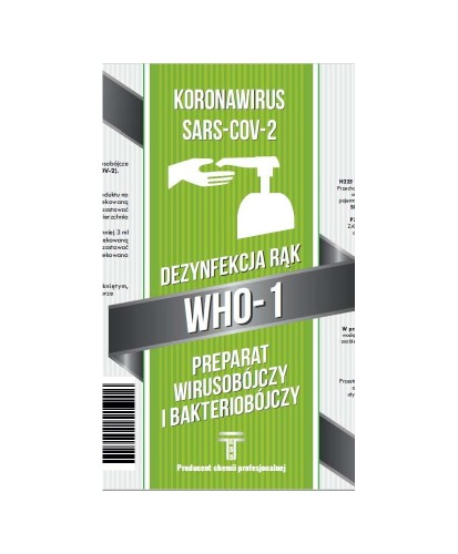 Płyn wirusobójczy i bakteriobójczy do dezynfekcji rąk WHO, 1l, certyfikowany (S1)