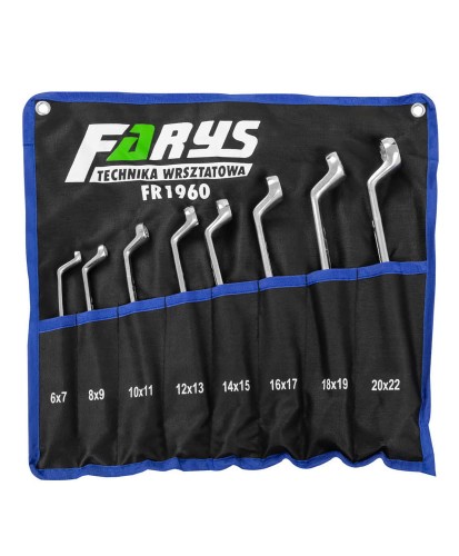 Klucze dwustronne oczkowe gięte 8 el. 6-22mm FR1960