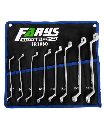 Klucze dwustronne oczkowe gięte 8 el. 6-22mm FR1960