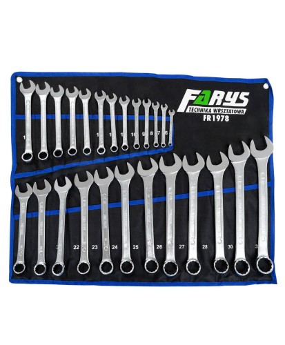 Zestaw kluczy płasko-oczkowych 25sztuk 6-32 mm FR1978