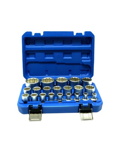 Zestaw nasadek nasadki 12-kątne 8-36mm 1/2' 21szt FR2068