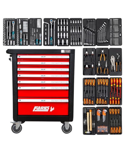 Szafka narzędziowa czerwona FR4033+ wyposażenie 338el.