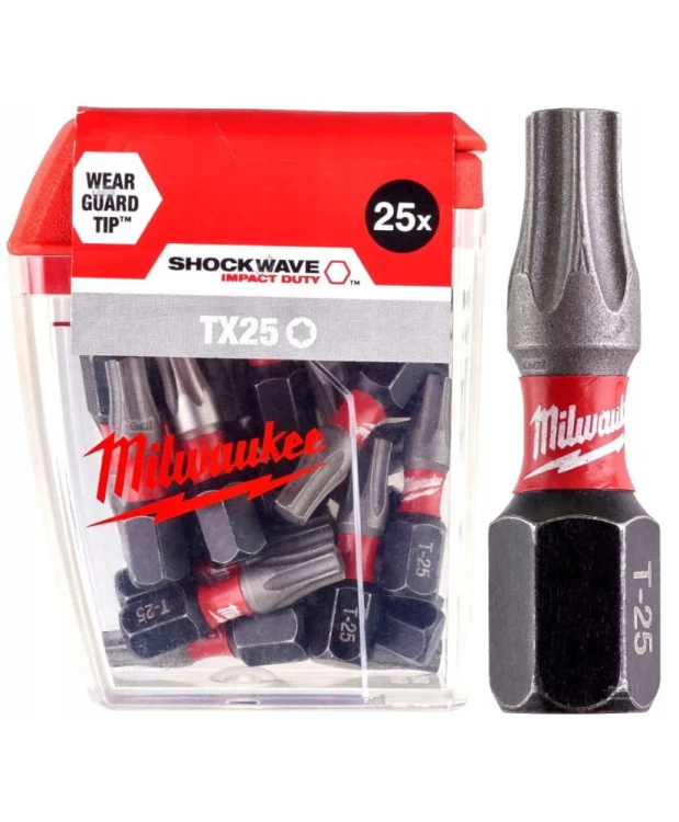 BIT TORX T25 x 25mm 25 szt. Shockwave Impact Duty™ MILWAUKEE