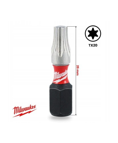 BIT TORX T20 X 25MM SHOCKWAVE MILWAUKEE 1szt