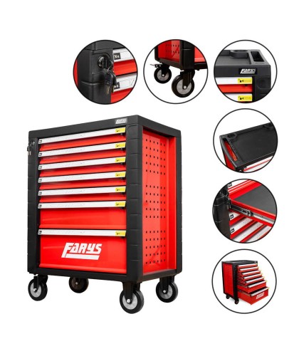 Szafka warsztatowa z półką na butelki czerwona FR4064.2