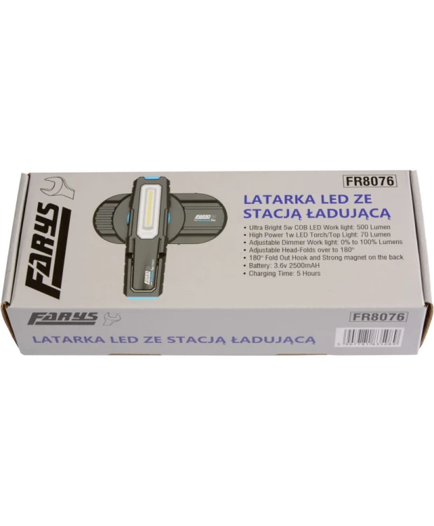 Latarka warsztatowa COB LED ze stacją ładującą FR8076