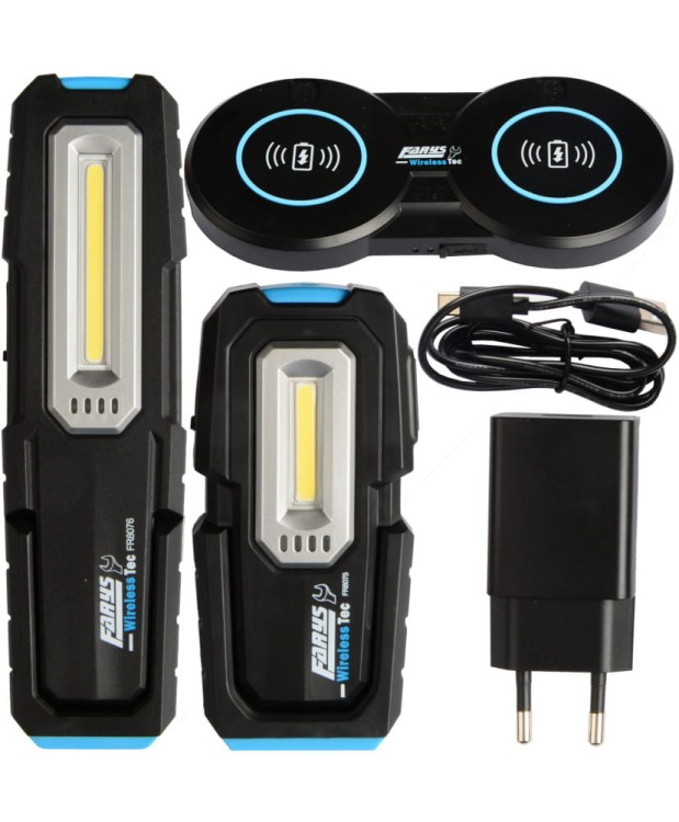 Latarki -2szt Latarka COB LED z ładowarką indukcyjną indukcja FR8077