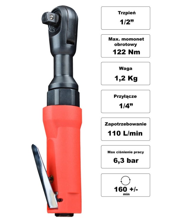 Grzechotka pneumatyczna 1/2" 122 Nm FR7125