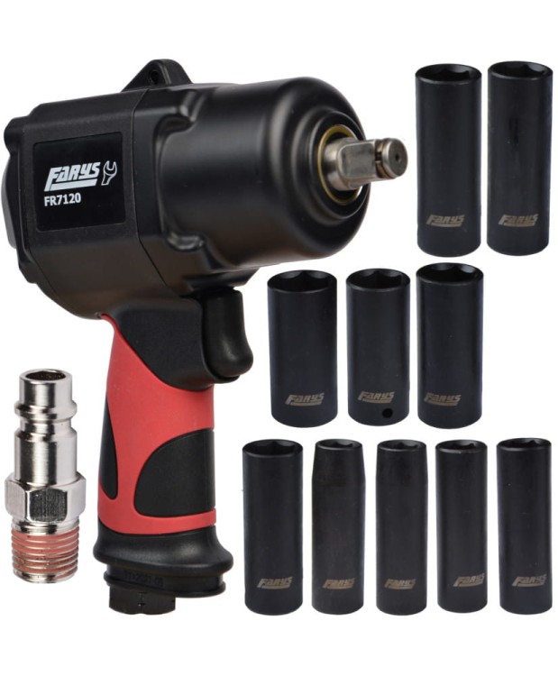 Klucz pneumatyczny udarowy 1/2" 1356Nm FR7120 Nasadki Gratis FR2560