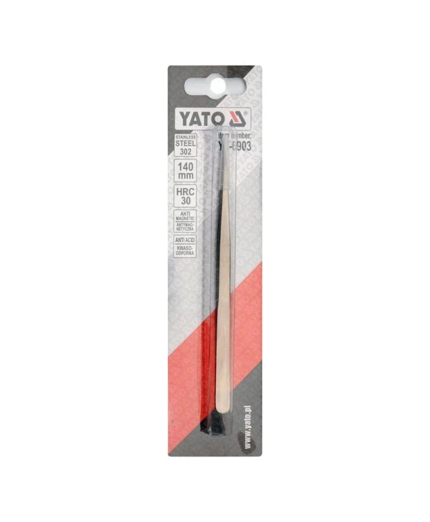 YATO Pęseta prosta ostre końcówki YT-6903 140 mm (S4)