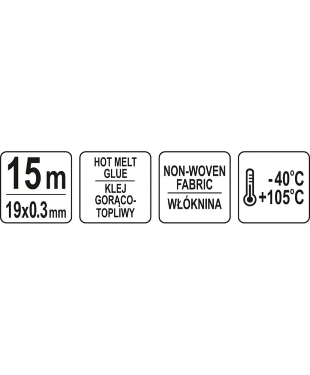 YATO Taśma parciana do wiązek kabli 15M x 19MM YT-81500 (25B) (S17)