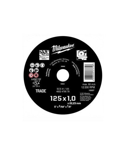 Milwaukee Tarcza do metalu 125mm x 1mm Inox 25szt 4932479578 (16-2-A)
