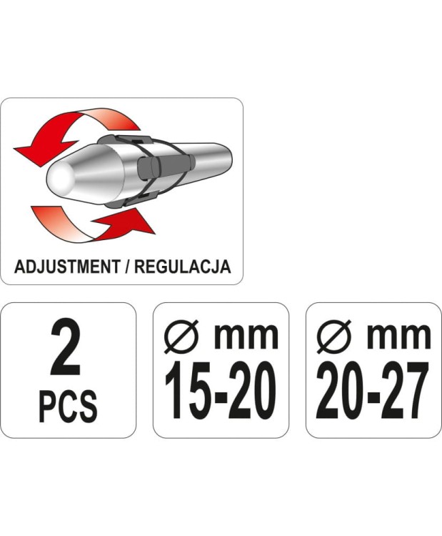 YATO Zestaw do centrowania tarczy sprzęgła. Zakres 15-20mm 20-27mm YT-06312