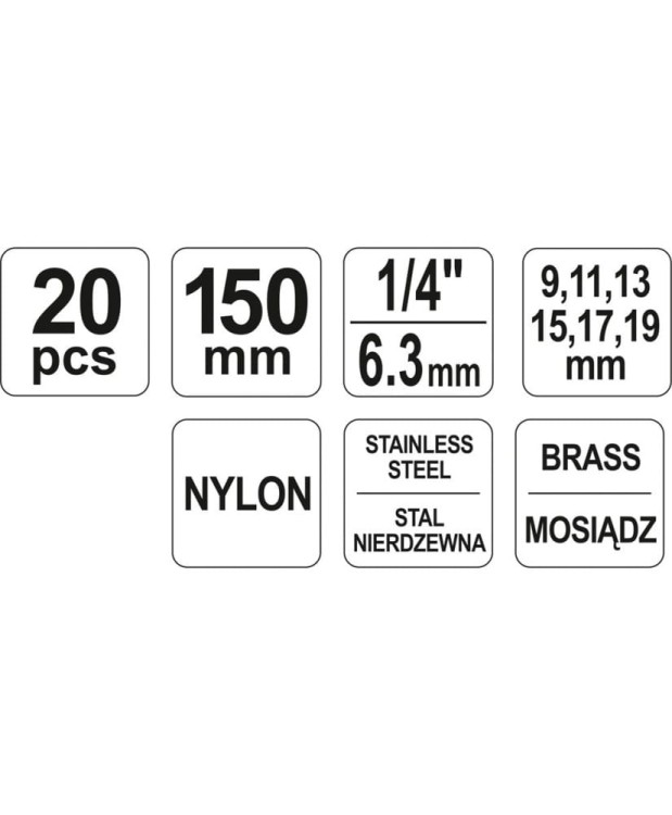 YATO Zestaw szczotek do gniazd wtryskiwaczy YT-08195 (24F)