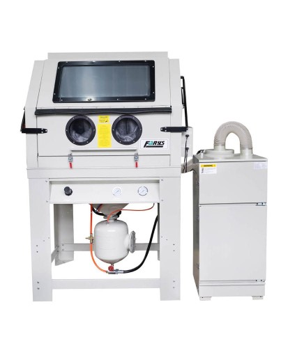 Piaskarka kabinowa 990 L oczyszczarka śrutownica FR7028 + Odciąg z filtrem FR7043-b