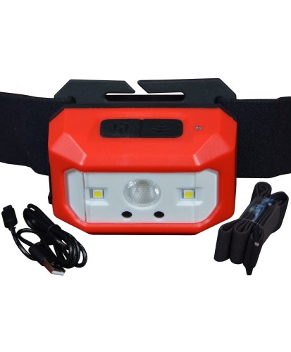 Latarka czołówka warsztatowa czołowa LED USB czujnik ruchu FR8055