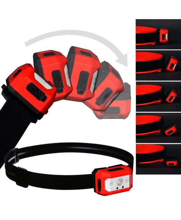 Latarka czołówka warsztatowa czołowa LED USB czujnik ruchu FR8055