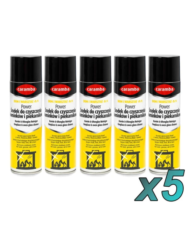 5szt. Caramba Aktywna pianka do czyszczenia szyb kominków i piecyków 500ml