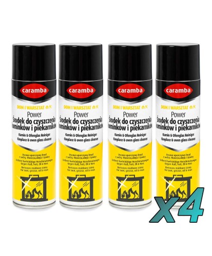 4szt. Caramba Aktywna pianka do czyszczenia szyb kominków i piecyków 500ml