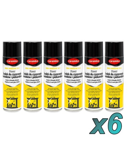 6szt. Caramba Aktywna pianka do czyszczenia szyb kominków i piecyków 500ml