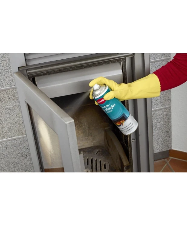 2szt Pianka do czyszczenia szyb kominków i piecyków 500ml+rękawiczki ( para)