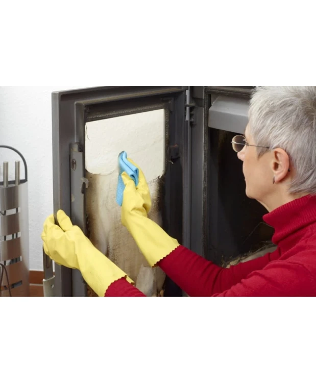 2szt Pianka do czyszczenia szyb kominków i piecyków 500ml+rękawiczki ( para)