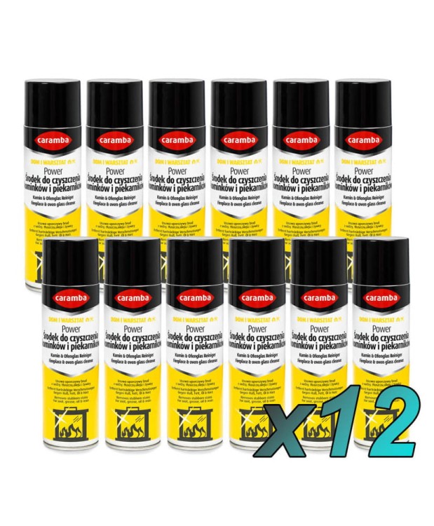 12szt. Caramba Aktywna pianka do czyszczenia szyb kominków i piecyków 500ml