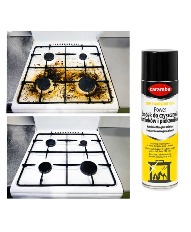5szt. Caramba Aktywna pianka do czyszczenia szyb kominków i piecyków 500ml + 1x maseczka FFP2