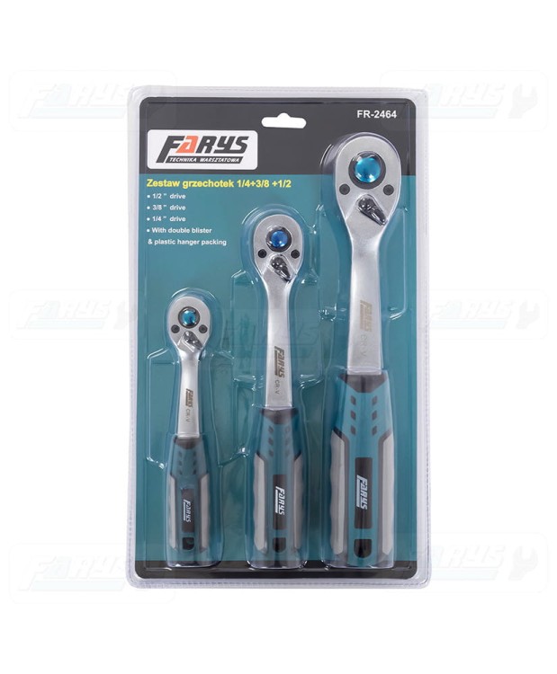 Zestaw 3szt grzechotek grzechotka 1/4, 3/8, 1/2  FR2464