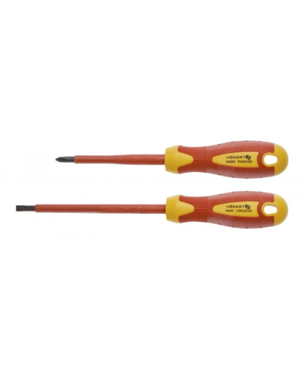 Zestaw 2 szt wkrętaków, izolowane 1000V, stal S2 HT1S990 (1E)(S30)