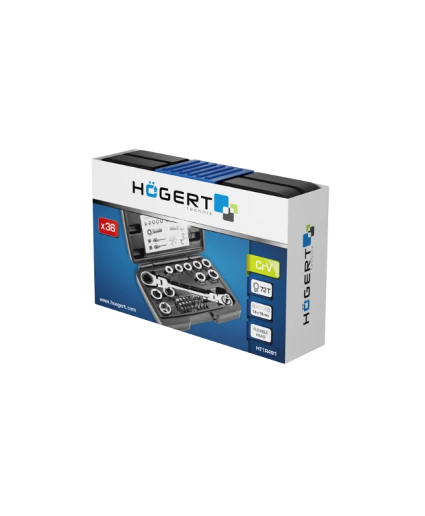 Klucz oczkowy z grzechotką z przegubem i nasadkami HT1R491 (4C)(S32)