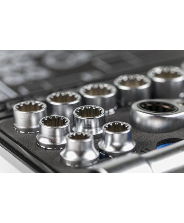 Klucze nasadowe przelotowe SPLINE 18szt HT1R478 (4C)(S32)