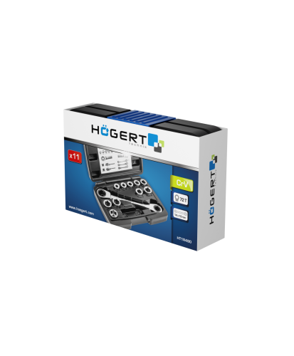 11el. Klucz oczkowy z grzechotką i nasadkami HT1R490  (4C)(S32)