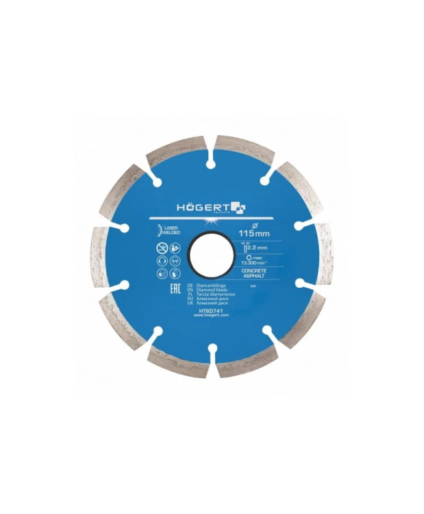 Tarcza diamentowa 115 mm, laserowo spawana HT6D741 (25D)