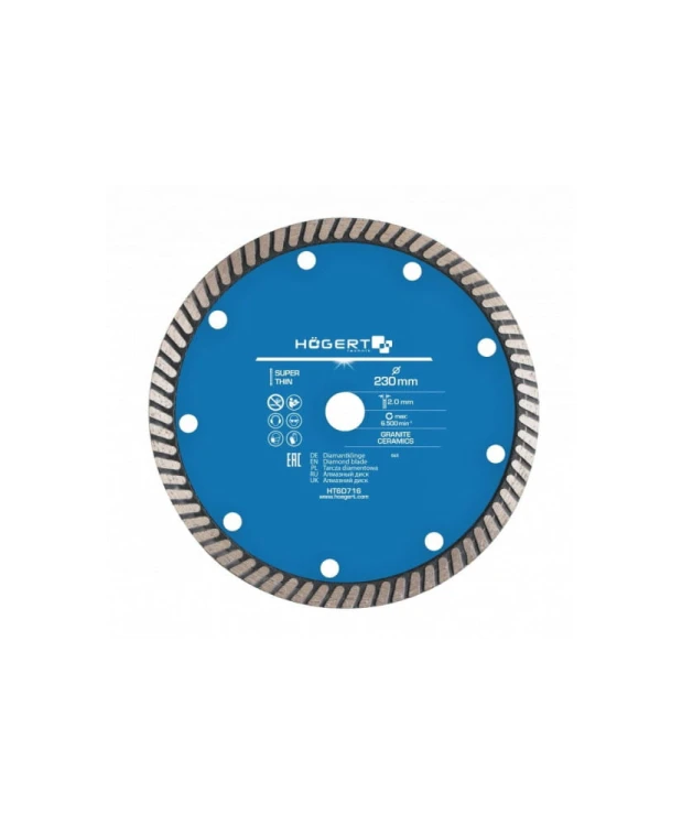Tarcza diamentowa 230 mm, super cienka HT6D716 (25C)